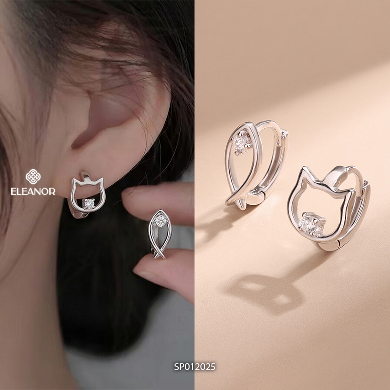 Bông tai nữ chuôi bạc 925 Eleanor Accessories bất đối xứng phụ kiện trang sức khuyên tai 12024