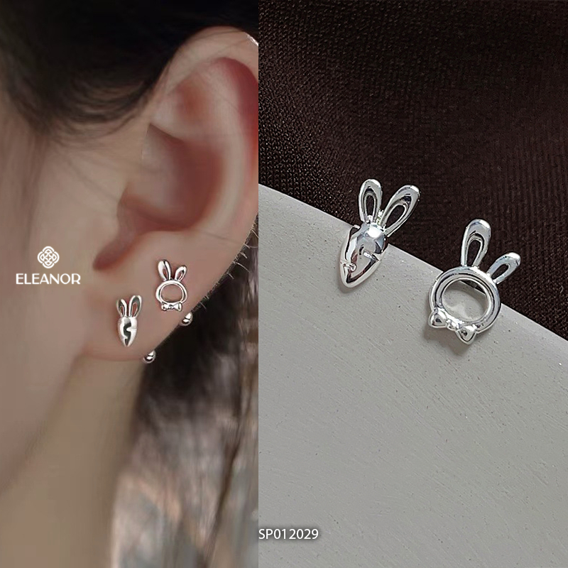 Bông tai nữ chuôi bạc 925 Eleanor Accessories bất đối xứng phụ kiện trang sức khuyên tai 12024