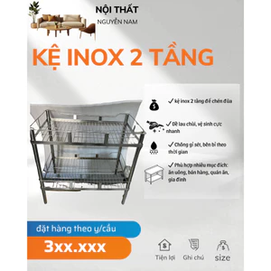 Kệ inox 2 tầng để chén kt nhỏ gọn đa dạng (giao hỏa tốc)