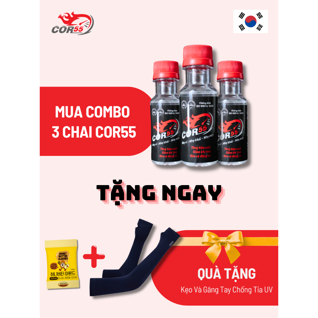 PHỤ GIA COR55 CHO XĂNG E10,E5,VÀ DẦU DIESEL :TIẾT KIỆM NHIÊN LIỆU,ĐẶC TRỊ  KHÓI,BẢO VỆ ĐỘNG CƠ