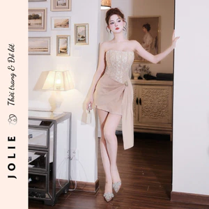 Đầm Cúp Ngực Corset Phối Ren Dáng Ôm Đính Đá Sang Trọng JOLIE