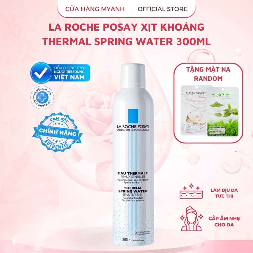 [HÀNG CHÍNH HÃNG][Tặng Mặt Nạ] La Roche Posay Xịt khoáng làm sạch và dịu cho da nhạy cảm Thermal Spring Water 300ml