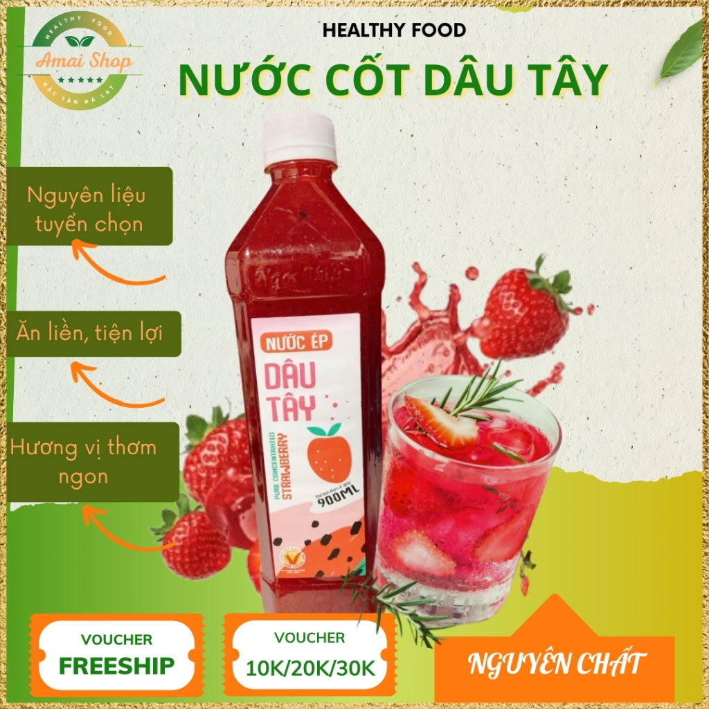 🍓 NƯỚC CỐT DÂU TÂY ĐÀ LẠT – VỊ NGỌT TỪ VƯỜN, SỨC KHỎE TỪ TÂM 🍓