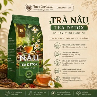Trà Nâu Detox 12 Vị Thảo Mộc Thủy Chi Cacao Trà Túi Lọc Thiên Nhiên Thơm Ngon Dễ Pha Hộp 20 Gói
