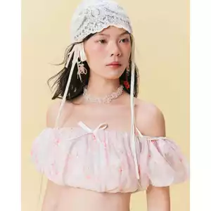 CORAL SIGNATURE-Áo trễ vai cao cấp, thiết kế tiểu thư thanh lịch, summer collection