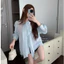 Set 2 món: Áo sơmi tơ óng tay bồng thắt nơ cách điệu kèm chân váy chữ A tiểu thư sang chảnh ,Đồ bộ nữ công sở thanh lịch