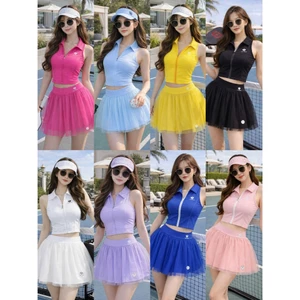 Bộ thể thao nữ, Áo bra váy Pom tutu bồng bềnh chơi pickleball,golf, tennis..