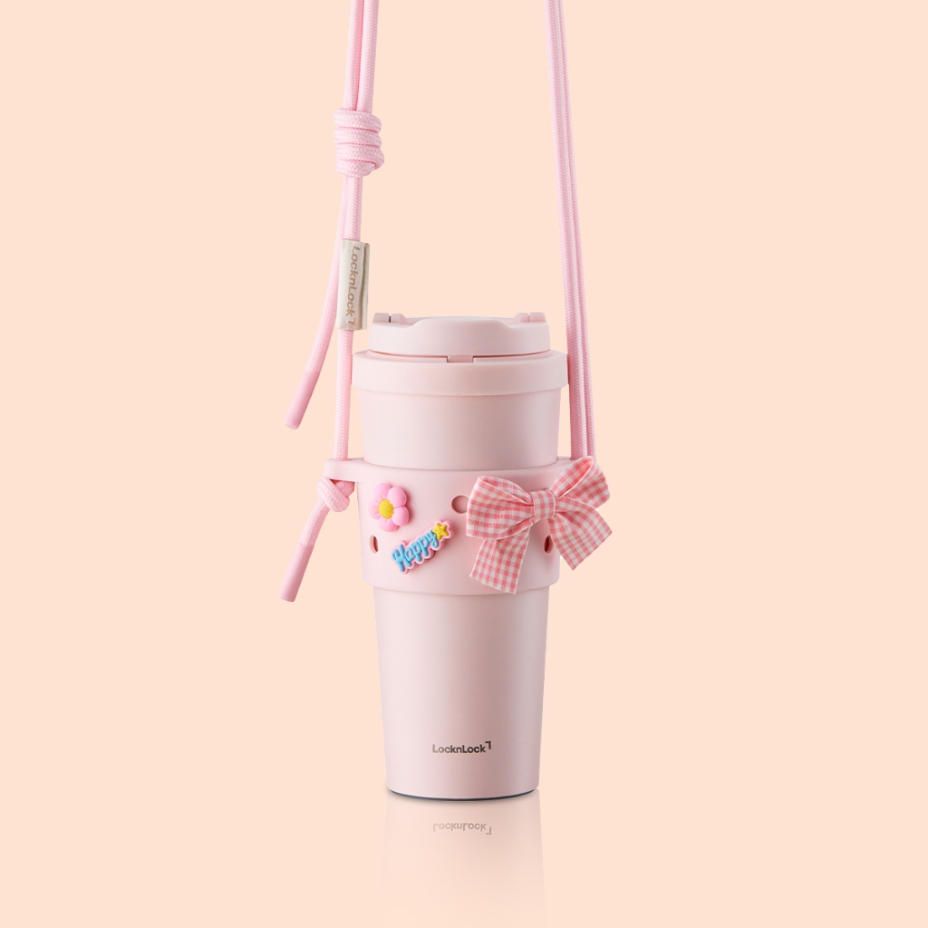 Quai Đeo Ly Giữ Nhiệt LocknLock Siliconesleeve Set TLL076 Màu Pastel, Chống Nước - K-MALL