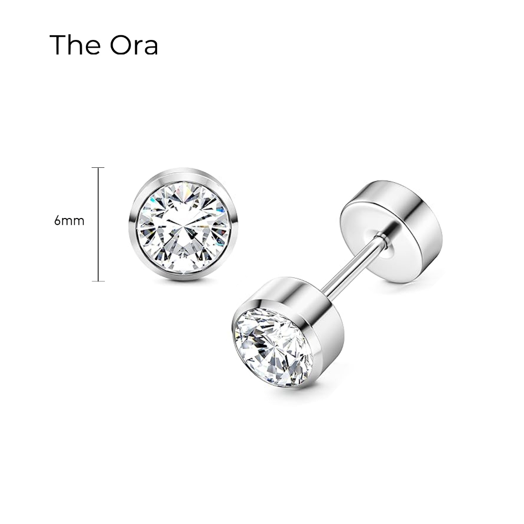 Bông tai Birthstone Dots đính đá CZ nhiều màu - Ora AS025