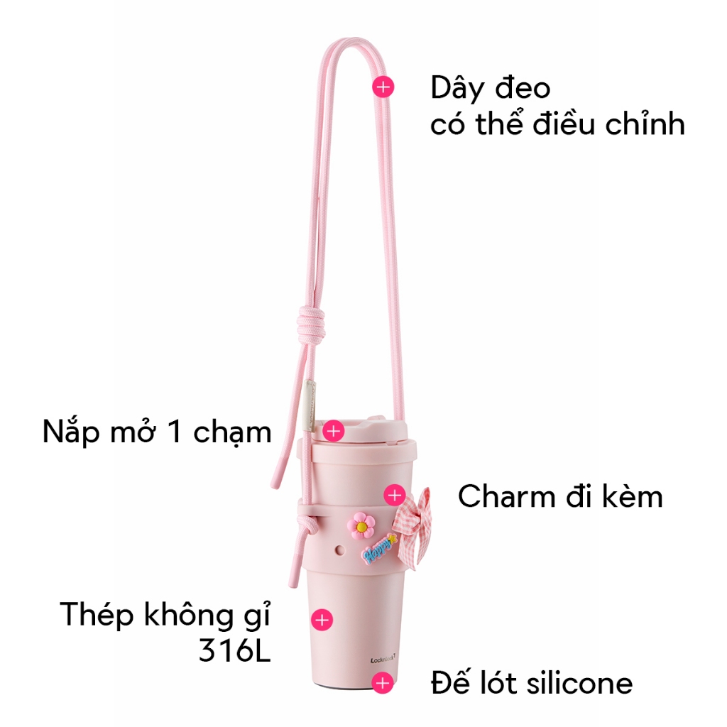 Quai Đeo Ly Giữ Nhiệt LocknLock Siliconesleeve Set TLL076 Màu Pastel, Chống Nước - K-MALL
