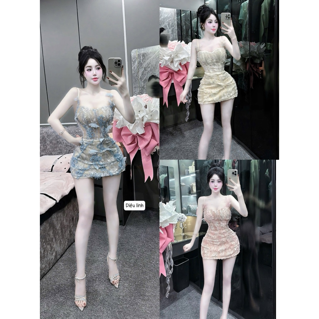 Đầm ren đính lên xinh lắm ạ  S/m