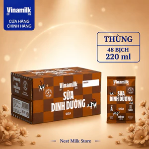 Sữa Dinh Dưỡng Vinamilk SôCôLa 220ml - Thùng 48 Bịch