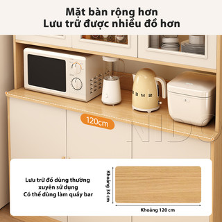 Tủ Bếp Tủ Chén NIDO 80/100/120cm Cửa Acrylic Trong Suốt Nhiều Ngăn Phong Cách Hiện Đại