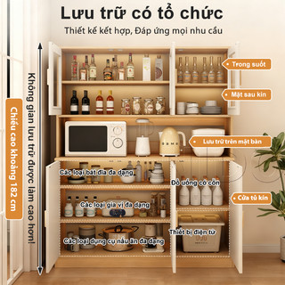 Tủ Bếp Tủ Chén NIDO 80/100/120cm Cửa Acrylic Trong Suốt Nhiều Ngăn Phong Cách Hiện Đại