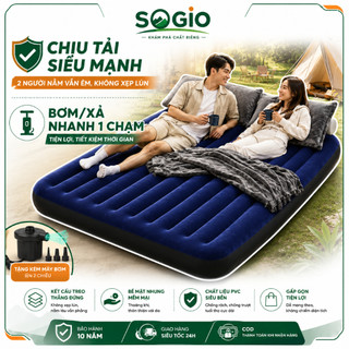 Nệm Hơi Tổ Ong Cao Cấp Gấp Gọn 1/2/3 Người, Chịu Lực 500kg, Êm Mềm Chống Ẩm, Tặng Bơm & Gối, Dùng Nhà/Cắm Trại