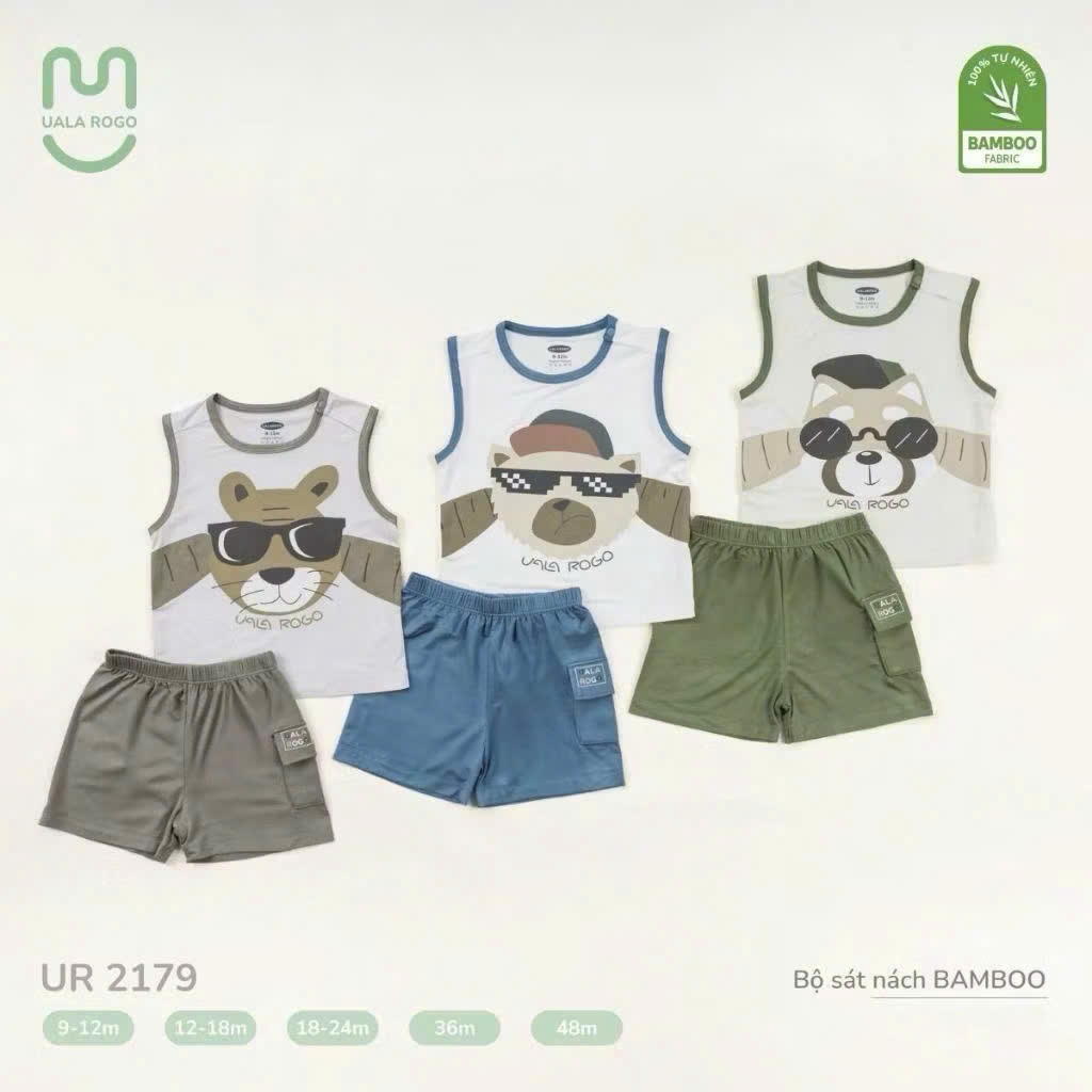 (8,5-18kg) Bộ Sát Nách, Ba Lỗ Bé Cho Bé Uala Rogo UR2170 UR2209 UR2389 UR3721 UR3851 UR2181 UR2218 UR2179 UR2186