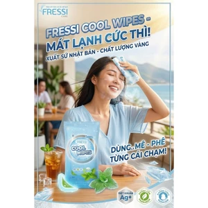 KHĂN ƯỚT HẠ NHIỆT FRESSI CARE COOL (20 MIẾNG) – MÁT LẠNH BẠC HÀ, SẠCH NHỜN TỨC THÌ
