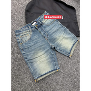 Quần Short Jean Nam Wash Bụi Họa Tiết Monogram Cá Tính – Form Slimfit Co Giãn, Chất Denim Cao Cấp quảng châu