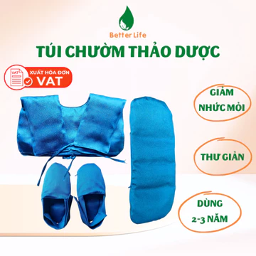 Túi chườm thảo dược nóng lạnh Better Life 100% thảo mộc thiên nhiên cao cấp chườm vai gáy, bàn chân