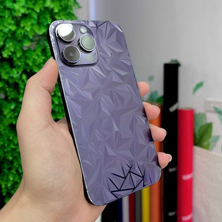 Miếng dán Full lưng viền 4D vân kim cương ip 12- 17promax
