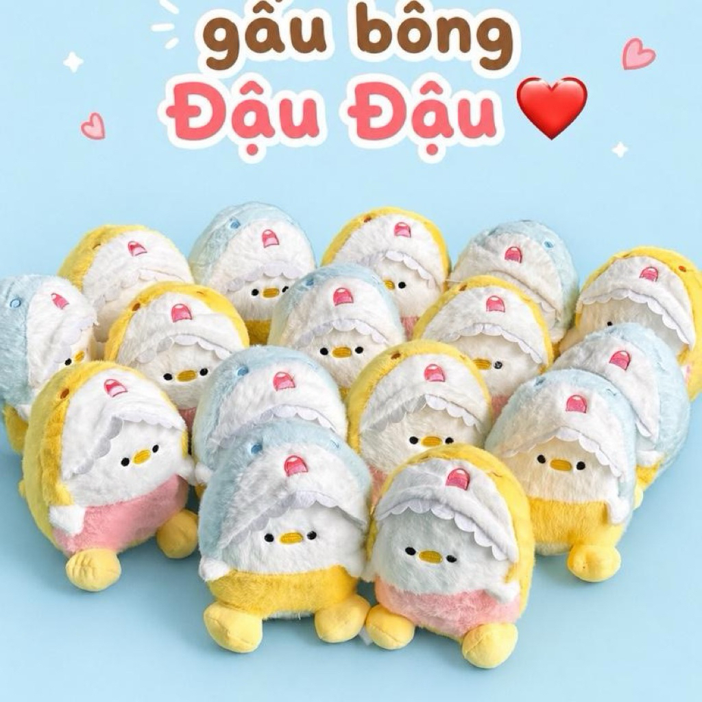 Gấu bông cá mập, cá mập vàng xanh đáng yêu ú nù