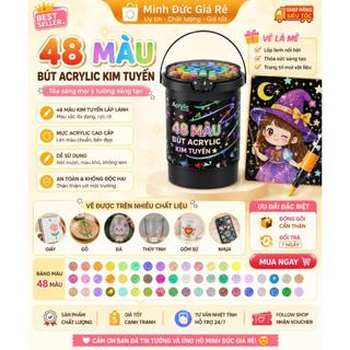 Bút Marker Kim Tuyến 48 Màu Acrylic Cao Cấp – Bút Vẽ Trang Trí Sổ Tay, DIY, Tô Màu
