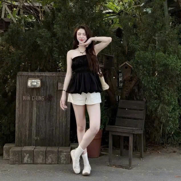 Áo Quây Cup Ngực Dáng Peplum Xoè 4 Màu Siêu Xinh Đi Chơi Đi Biển Joolate