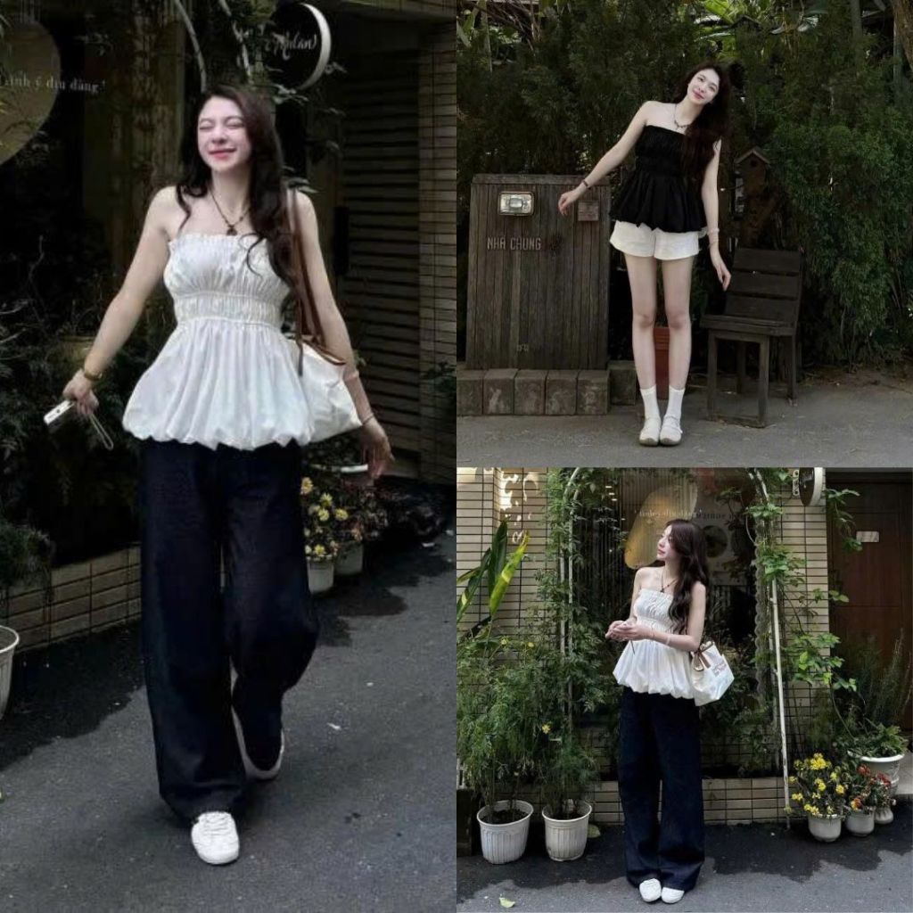 Áo Quây Cup Ngực Dáng Peplum Xoè 4 Màu Siêu Xinh Đi Chơi Đi Biển Joolate
