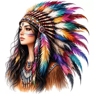 Hình cô gái thổ dân da đỏ dán xe ô tô - xe máy - decal ô tô cao cấp