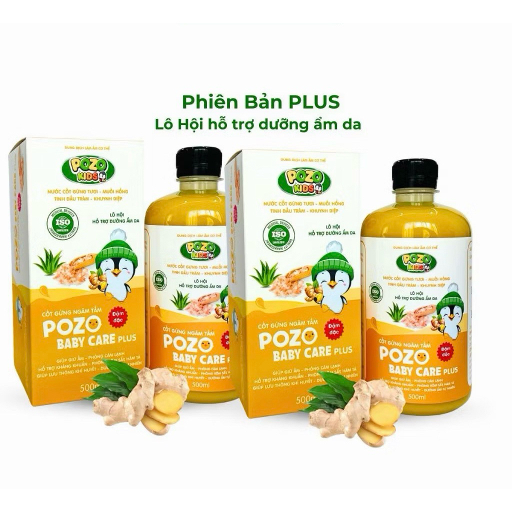 [Combo ]2 Chai Nước Cốt Gừng Ngâm Tắm Pozo Baby Care 500ml - Không Bã, Tiết Kiệm Hơn cho bé yêu