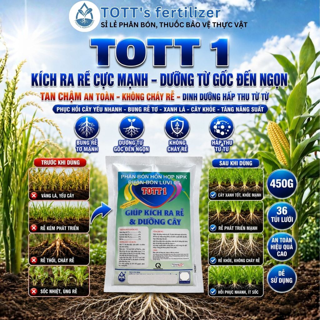 Phân bón lan, Dưỡng Cây và Kích Ra Hoa, gói 36 tép, TOTT's fertilizer ...