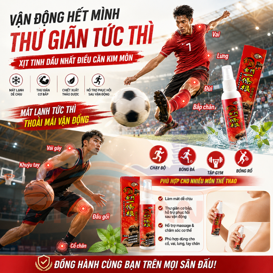 Chai xịt tinh dầu giảm nhức mỏi NHẤT ĐIỀU CĂN - Đài Loan 120 ML/ Chai