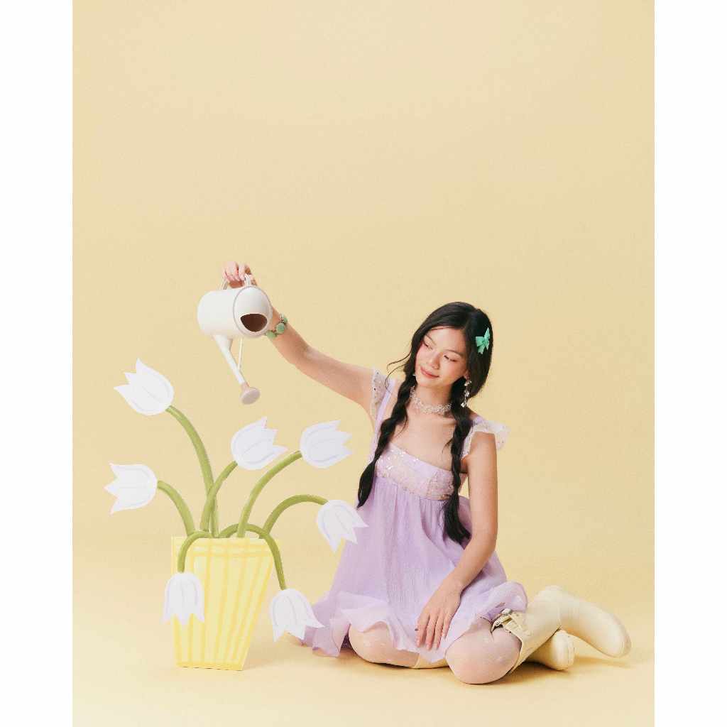 [Wabitales] Lilac Dress - Đầm voan tím lilac đính kim sa tiểu thư fairycore