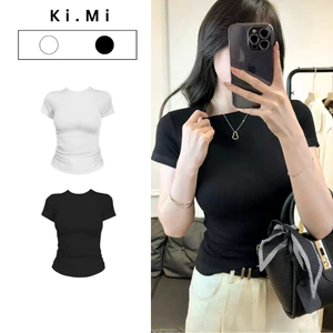 Áo Thun Nữ Dáng Ôm Body Cổ Tròn Tay Ngắn Tôn Đường Cong, Chất Cotton 4 Chiều Mịn Mềm Mại Thoáng Mát