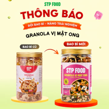 Granola Mật Ong STP Food (200G–400G) – Ngũ Cốc Siêu Hạt Ăn Kiêng, Healthy, Ăn Sáng Dinh Dưỡng