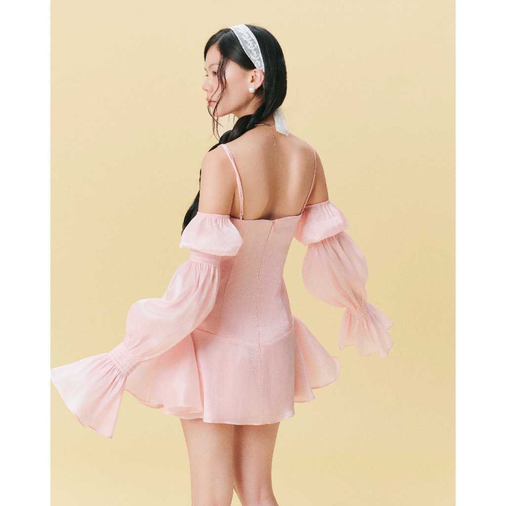 [Wabitales] Poppy Dress - Đầm voan hồng dáng xoè nữ tính mặc đi chơi