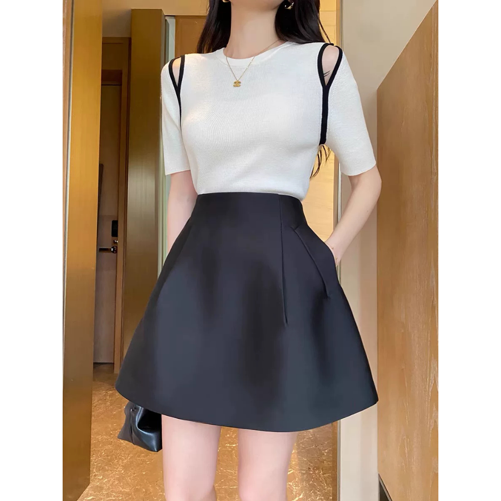 Chân Váy Nữ Chữ A Chất Kaki 2 Da, Chân Váy Nữ Cạp Lưng Cao Chất Vải Cao Cấp Dáng Con Ong Tôn Dáng