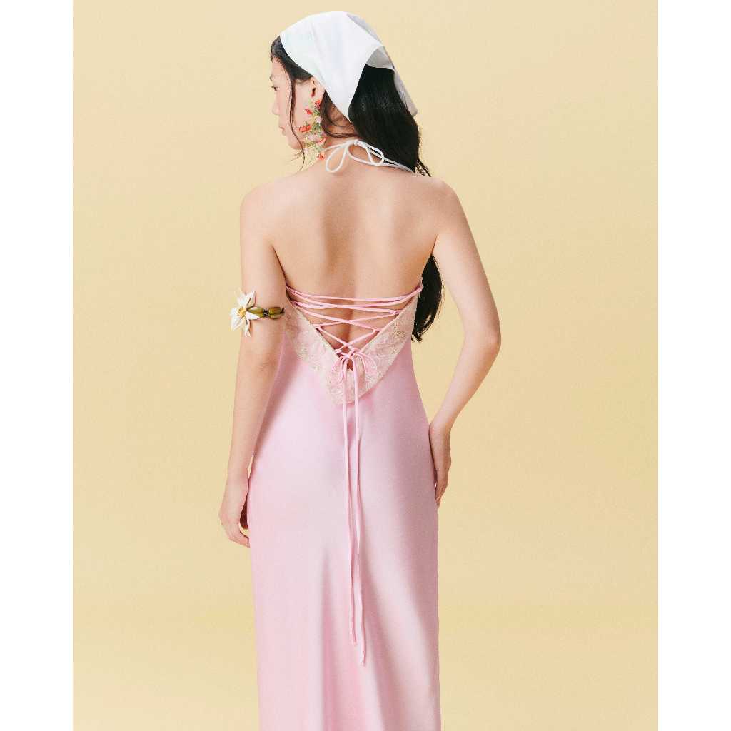 [Wabitales] Blair Dress - Đầm lụa phối ren đan dây lưng quyến rũ dáng dài mặc tiệc, hẹn hò, resort du lịch