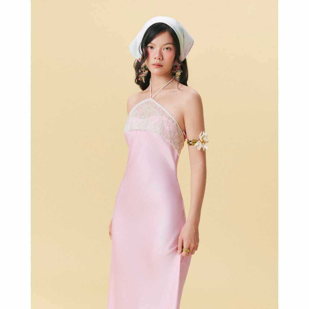[Wabitales] Blair Dress - Đầm lụa phối ren đan dây lưng quyến rũ dáng dài mặc tiệc, hẹn hò, resort du lịch