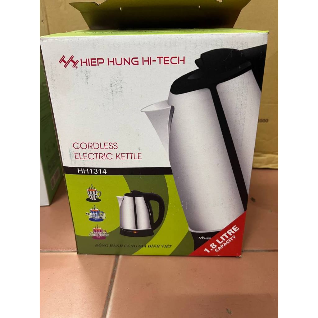 Ấm siêu tốc, ấm đun nước siêu tốc Hiệp Hưng inox 1.8L tự ngắt an toàn đun sôi nhanh