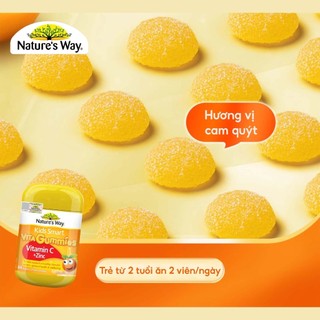 Kẹo Dẻo Nature's Way Kids Smart Vita Gummies Vitamin C + Zinc Giúp Bé Ăn Ngon, Giảm Ốm Vặt (60 Viên)