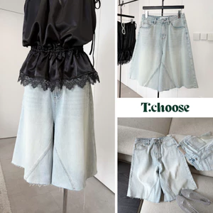 Quần jean lửng trơn, quần ngố xanh nhạt 1132 TCHOOSE