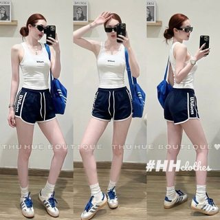 Sét thể thao áo mềm kèm quần sooc cạp chun viền