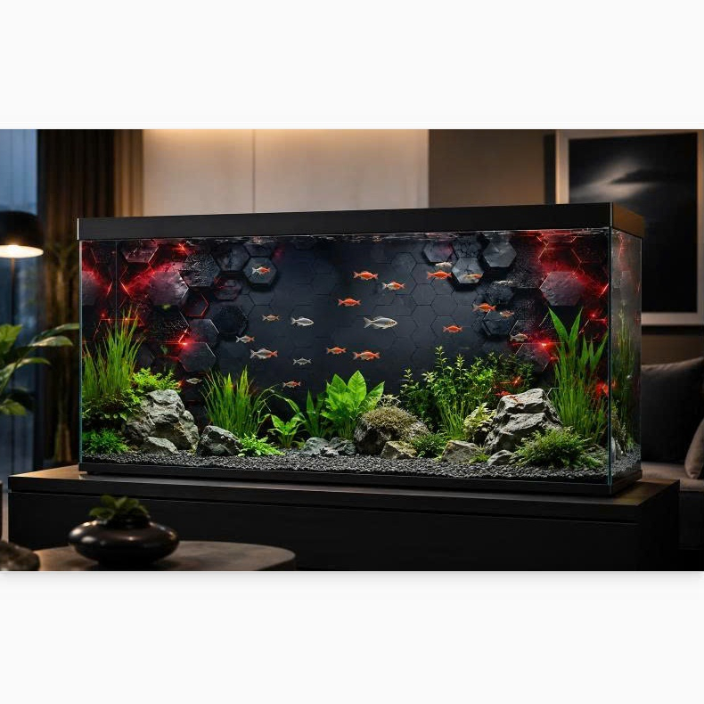 Decal tranh dán hồ cá 3D Kho In Ấn HC43 chống nước, In KTS dán dễ, gỡ dễ, có keo sẵn, nhiều kích cỡ