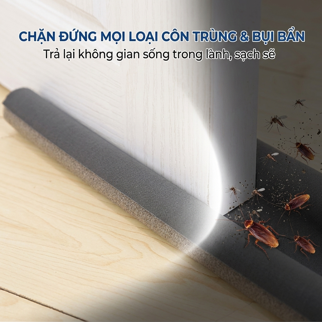 Thanh Xốp Chặn Khe Cửa [ 4 màu ] Đa Năng Ngăn Côn Trùng, Chống Bụi,Giữ Lạnh Điều Hòa 95cm