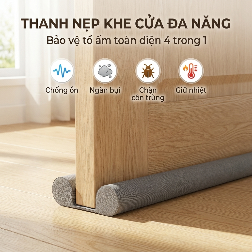 Thanh Xốp Chặn Khe Cửa [ 4 màu ] Đa Năng Ngăn Côn Trùng, Chống Bụi,Giữ Lạnh Điều Hòa 95cm