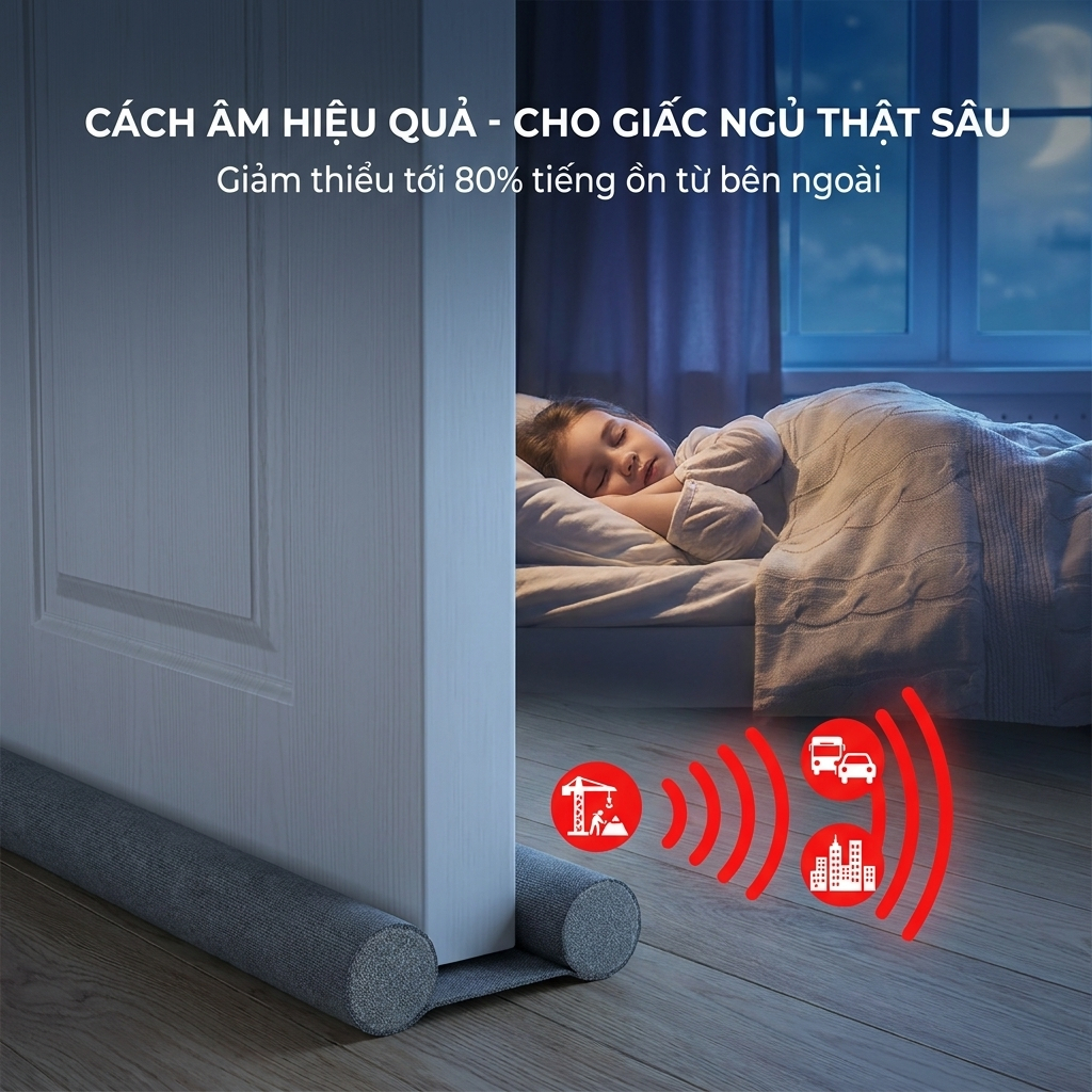 Thanh Xốp Chặn Khe Cửa [ 4 màu ] Đa Năng Ngăn Côn Trùng, Chống Bụi,Giữ Lạnh Điều Hòa 95cm
