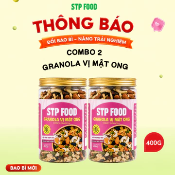 combo 2 Granola 400G-Granola vị mật ong STP Food - Granola siêu hạt ăn kiêng - ngũ cốc di