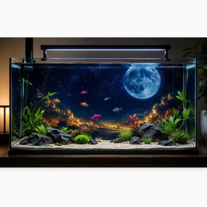 Decal tranh dán hồ cá 3D Kho In Ấn HC47 chống nước, In KTS dán dễ, gỡ dễ, có keo sẵn, nhiều kích cỡ
