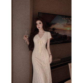 •𝙆𝙞𝙣𝙜𝙨𝙝𝙤𝙥𝙗𝙚𝙖𝙪𝙩𝙮•Váy Ren Body Nơ Tiểu Thư QC
